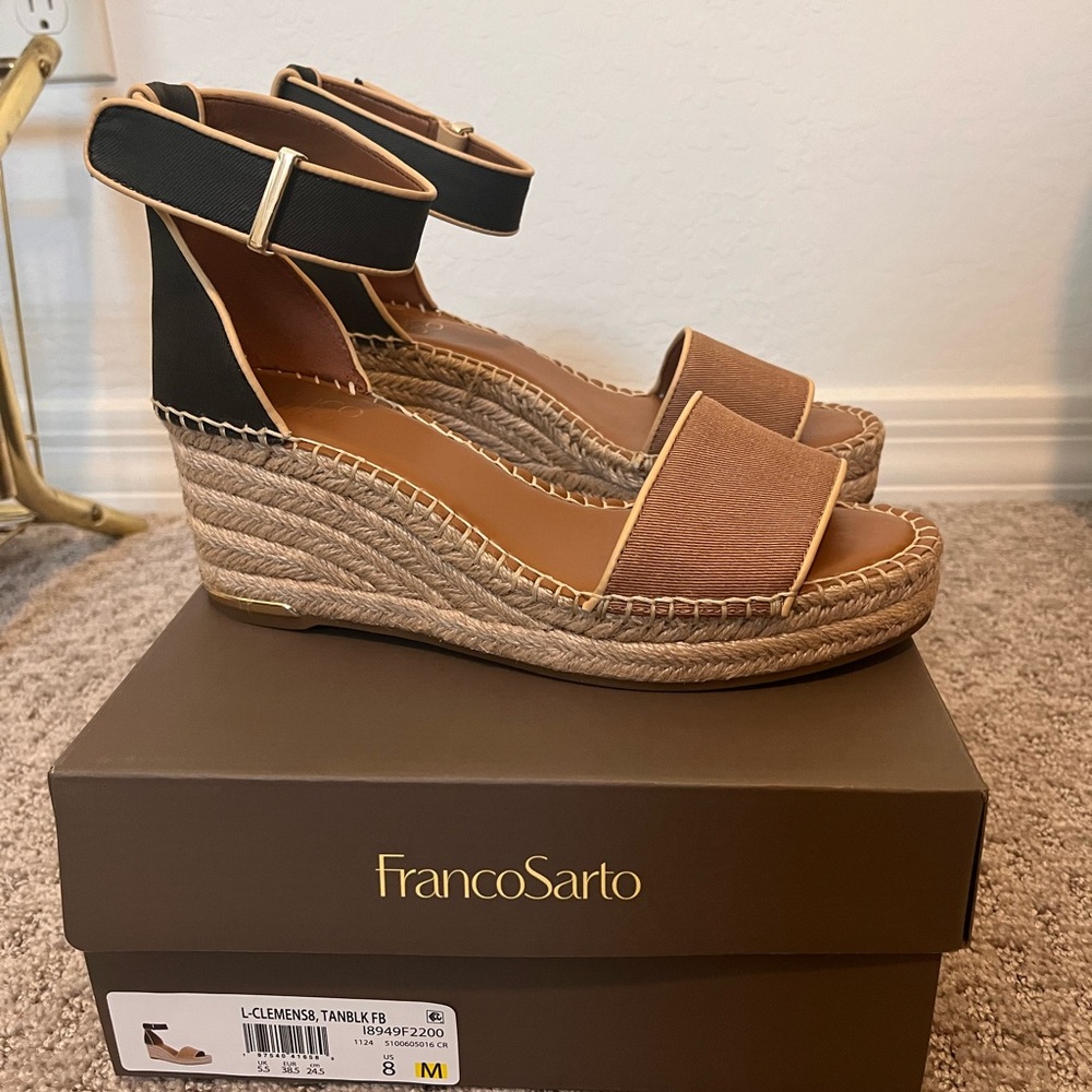 NWT Franco Sarto Clemens Espadrille Wedge Sandal